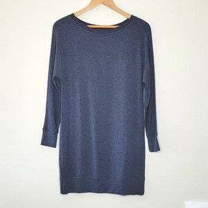 LOU & GREY Blue Long Sleeve Oversized Thick Shirt Dress size XS